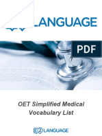 List of Simplified Medical Vocabulary