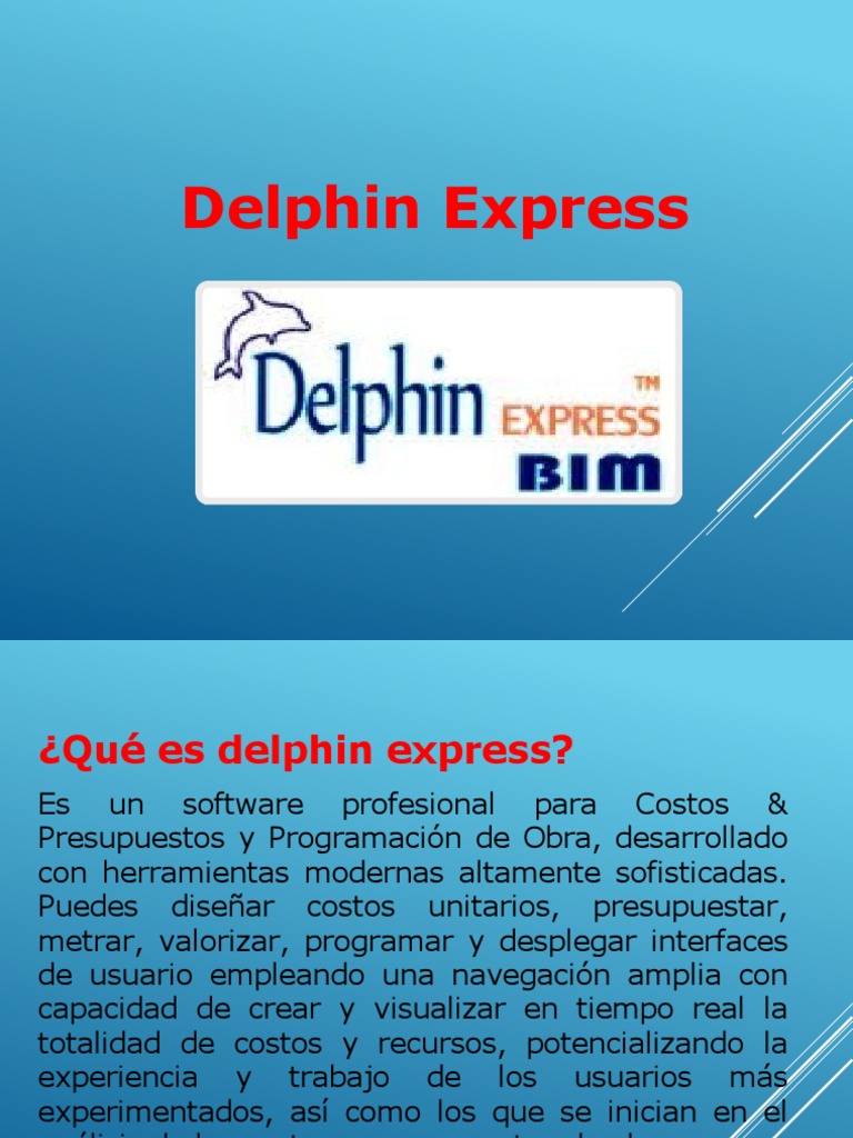 Delphin Express: Software de Costos y Presupuestos | PDF | Presupuesto ...