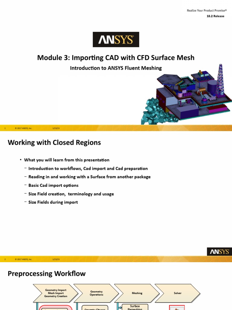 Fluent Meshing 18.2 Module03 CFDSurf Import | PDF | Computer Aided ...