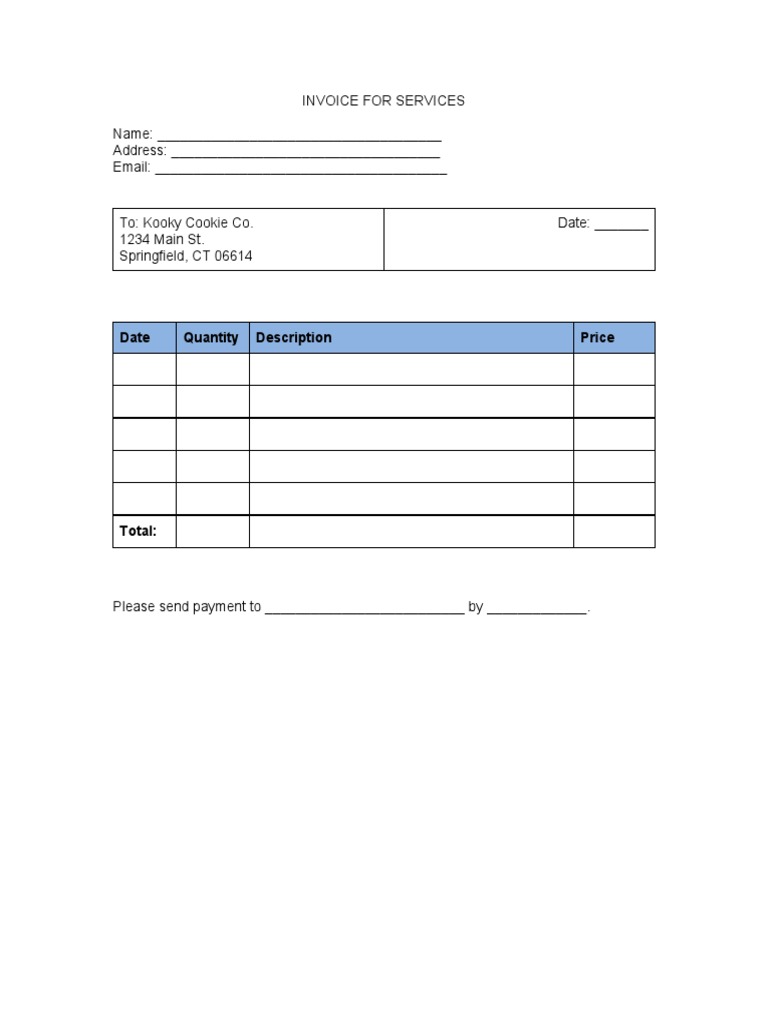 Services Rendered Invoice | PDF