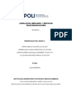 Entrega 1 - Legislacion, Mercadeo y Ventas en Telecomunicaciones