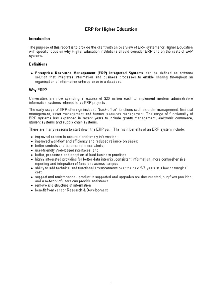ERP For Higher Education - March 2008 | PDF | Enterprise Resource ...