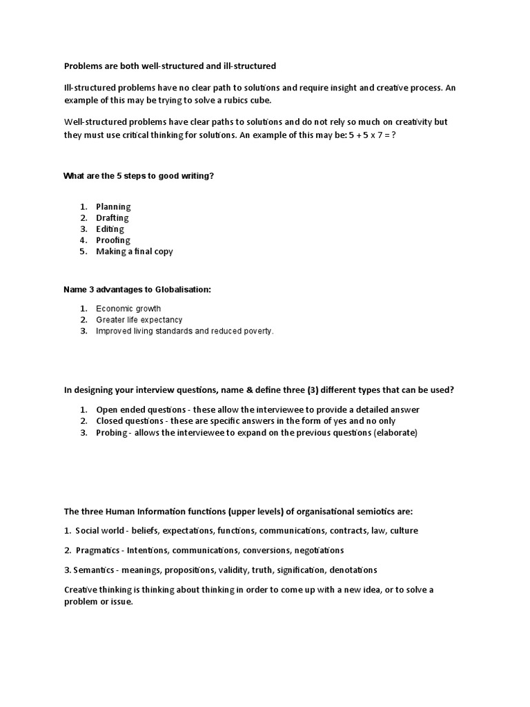Understanding Problem Types and Information Literacy | PDF ...