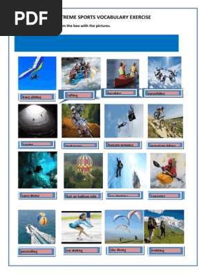 extreme sports vocabulary exercise 1 pdf