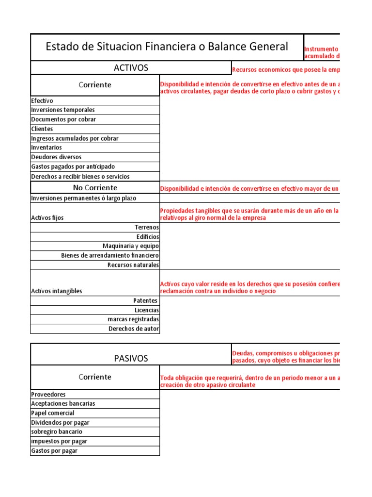 Estado de La Situacion Financiera | PDF | Costo | Contabilidad