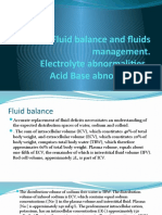 Fluid Balance. Electrolytes. Acid Base Abnormalities