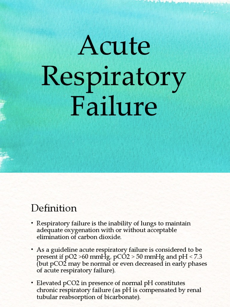 13.acute Respiratory Failure PDF Breathing Respiratory System
