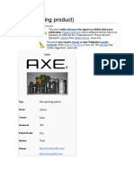 Axe (Grooming Product) : From Wikipedia, The Free Encyclopedia