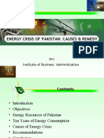 Energy Crisis of Pakistan: Causes & Remedy: Institute of Business Administration