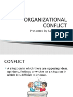 Organizational Conflict: Presented by Saira Fatemah