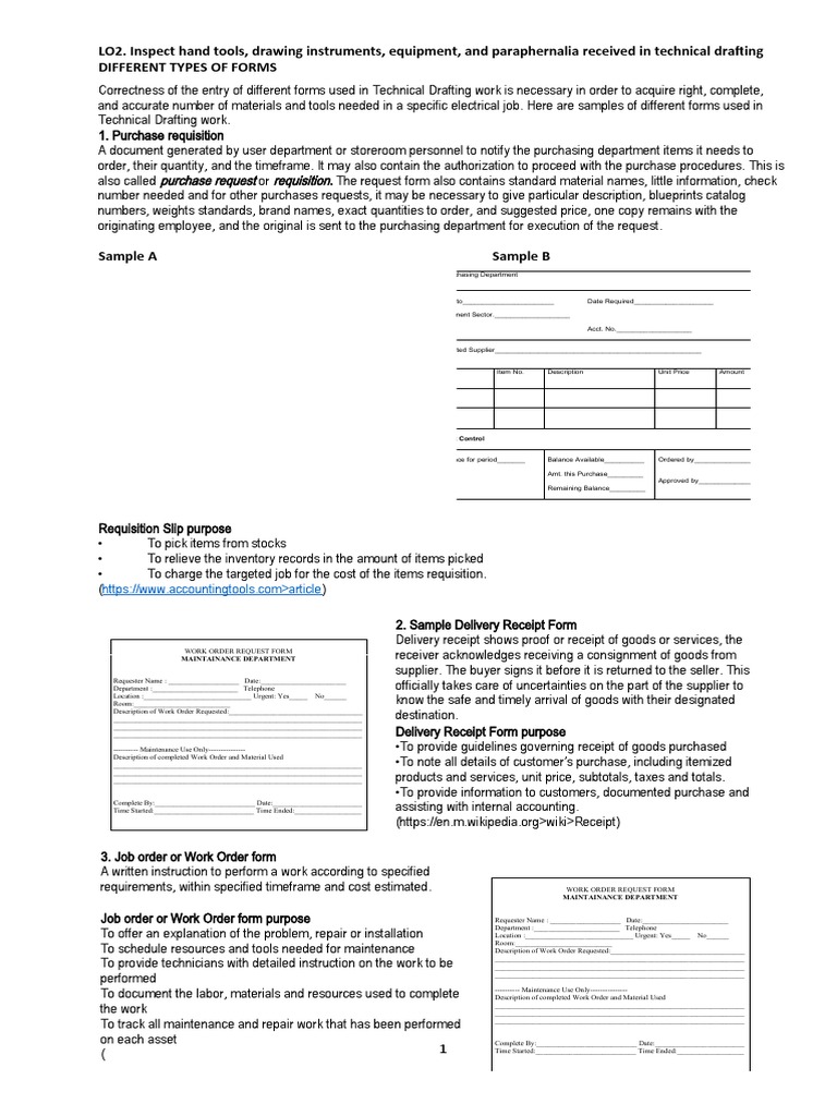 Technical Drafting Forms Overview | PDF | Inventory | Technical Drawing