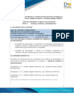 Guía de Actividades y Rúbrica de Evaluación - Unidad 1 - Tarea 2 - Vectores, Matrices y Determinantes