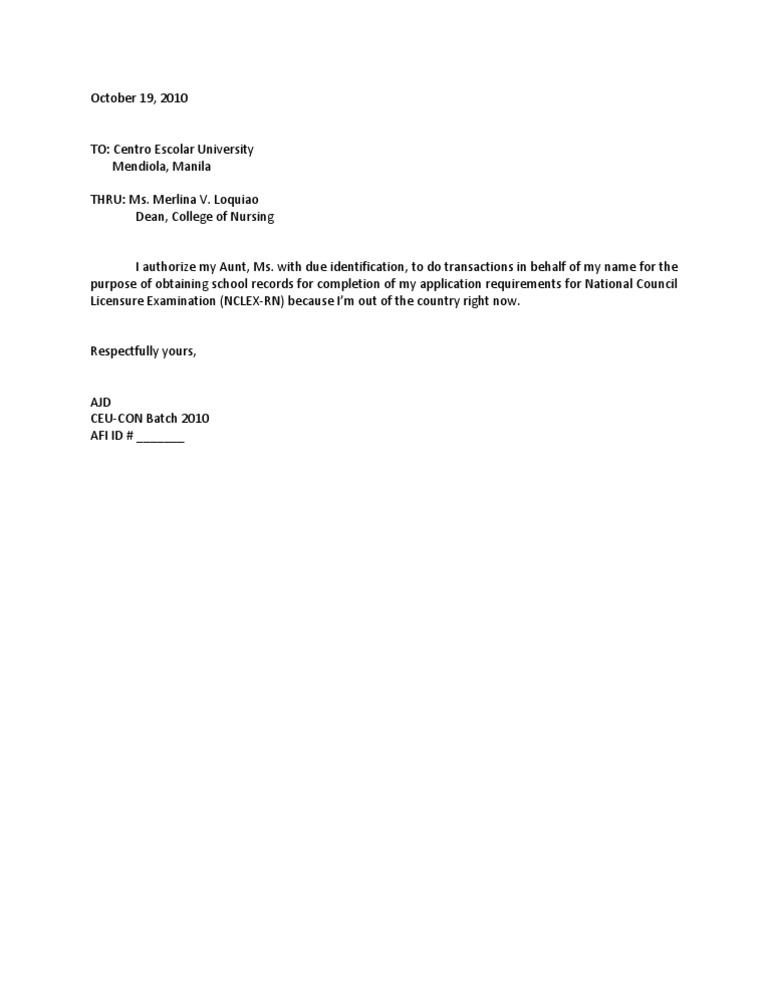 Authorization Letter