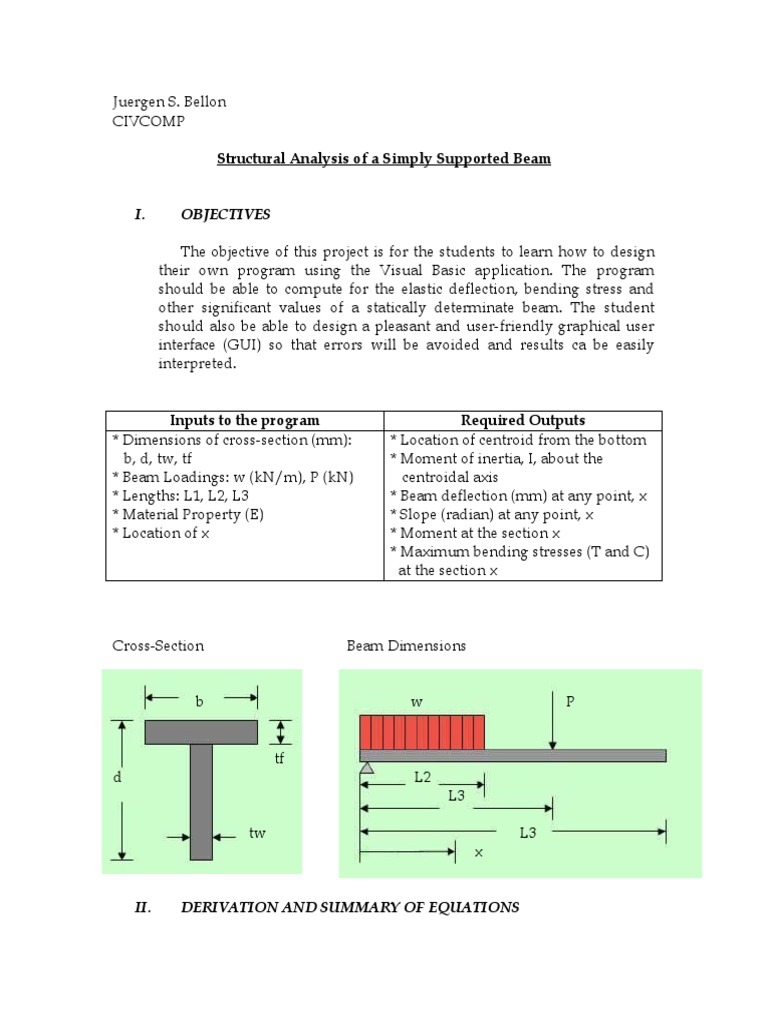 Simply Supported Beam Analysis | PDF | Beam (Structure) | Bending