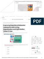 Improving Deep Neural Networks: Hyperparameter Tuning, Regularization and Optimization (Week 2) Quiz