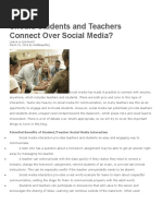 Should Students and Teachers Connect Over Social