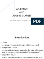 Adverb, Adjective and Noun Clause
