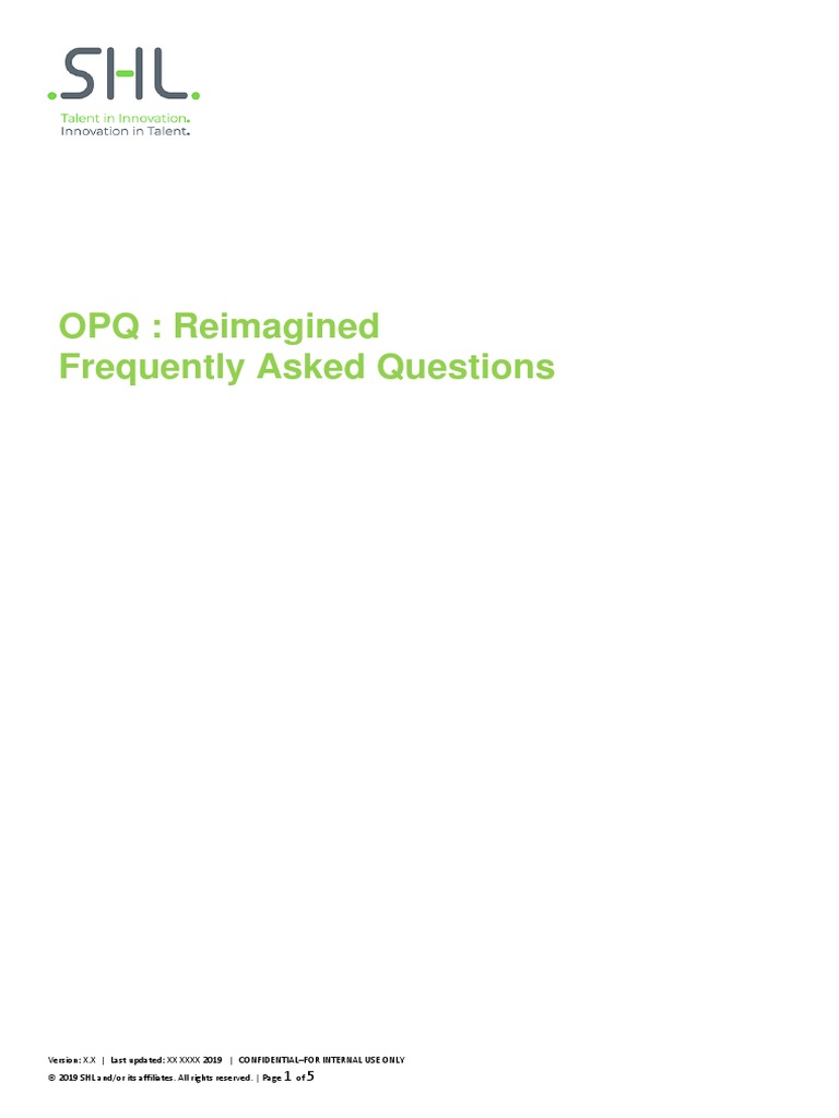 OPQ: Reimagined Frequently Asked Questions | PDF | Accessibility ...