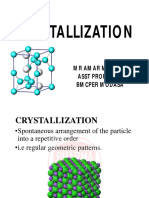 Crystallization: MR Amar M. Raval Asst Professor Bmcper Modasa