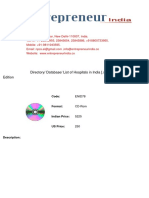 Directory - Database - List of Hospitals in India (.XLSX Excel Format) 8th Edition