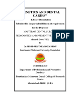 "Genetics and Dental Caries": Library Dissertation Submitted in The Partial Fulfillment of Requirement For The Degree of
