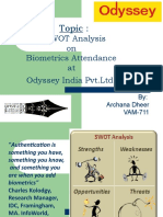 A SWOT Analysis On Biometrics Attendance at Odyssey India PVT - LTD