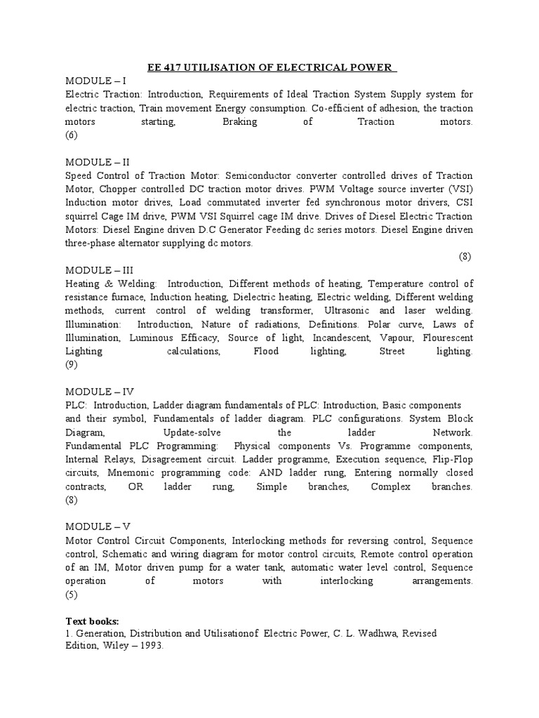 Electrical Power Utilization and Traction | PDF | Electric Motor ...