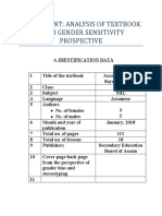 Assignment: Analysis of Textbook From Gender Sensitivity Prospective