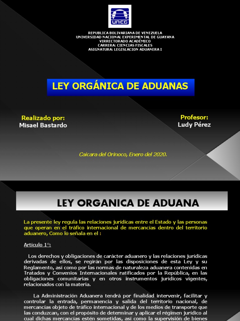 Ley Orgánica de Aduanas en Venezuela | PDF | aduana | Instituciones ...