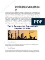 Top 10 Construction Companies in Pakistan