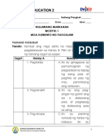 Physical Education 2: Ikalawang Markahan Modyul 1 Mga Elemento NG Paggalaw