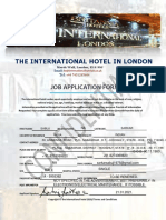 The International Hotel Job Application & Interview Form - 1
