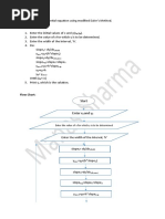 Aim: To Solve A Differential Equation Using Modified Euler's Method. Algorithm