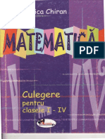 Culegere de Probleme de Matematica Pentru Clasele I-IV (CHIRAN, Rodica)