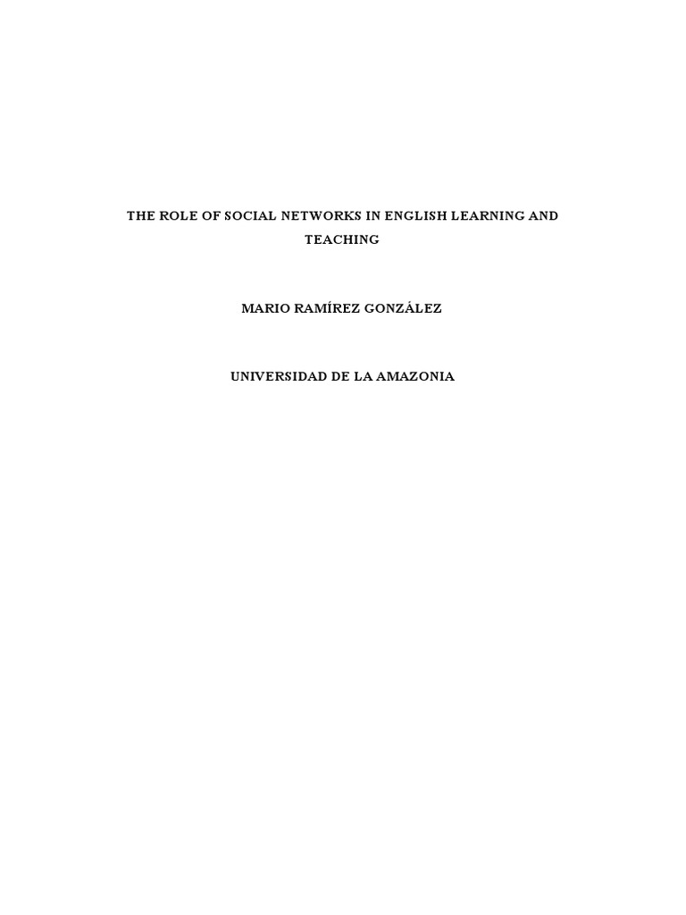 The Role of Social Network in English Teaching. | PDF | Comunicación ...