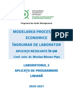 Modelarea Proceselor Economice 2020-2021