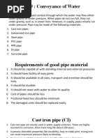 COnveyance of Water and Valve