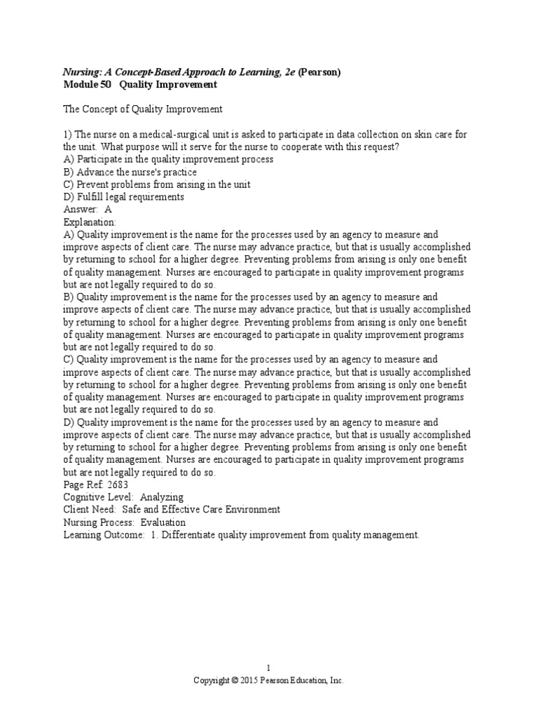 Evaluating Quality Improvement in Care | PDF | Nursing | Risk Management