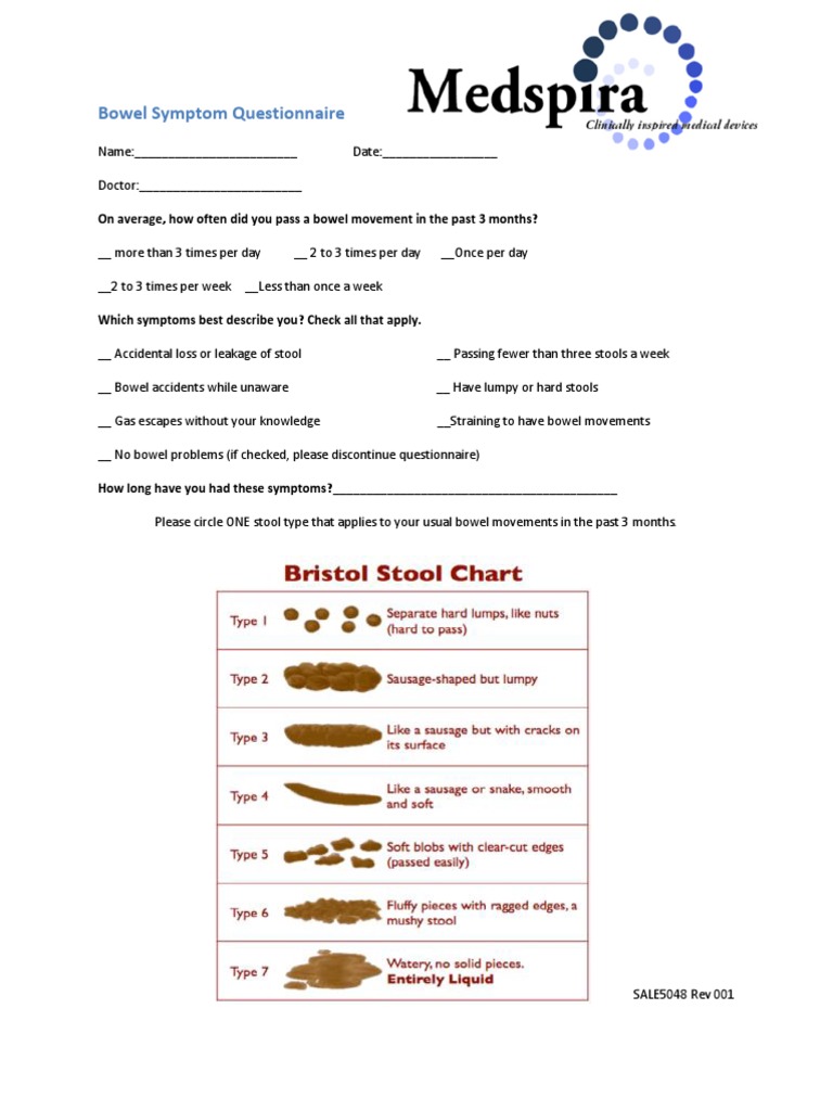 Bowel Symptom Questionnaire On Average, How Often Did You Pass A Bowel