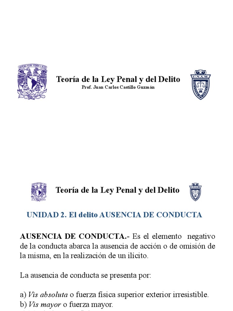 2.1 El Delito Ausencia de Conducta PDF Derecho penal Dormir