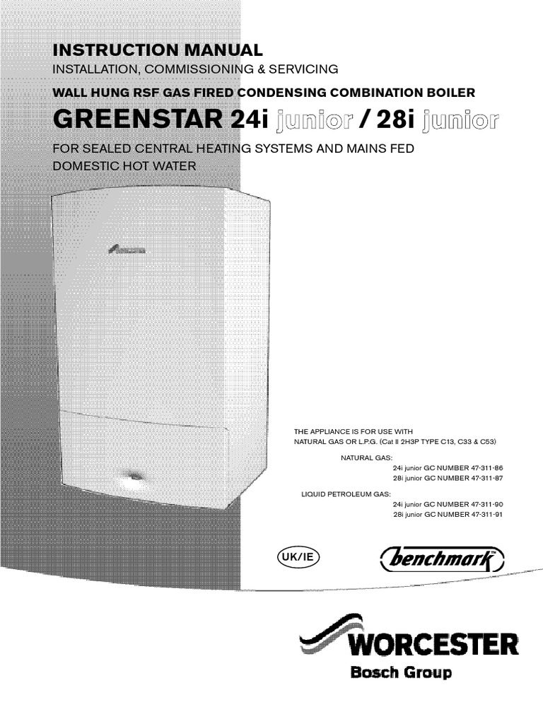 Greenstar 24i Junior/28i Junior Manual | PDF | Water Heating | Valve