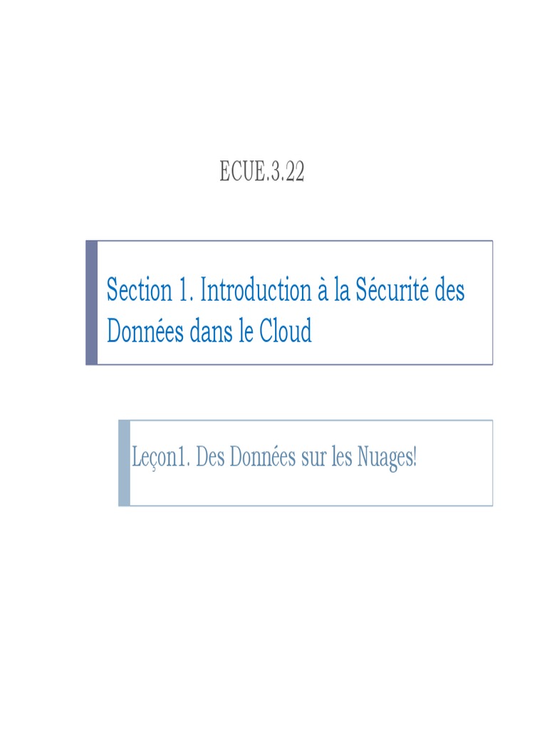 Sécurité des Données dans le Cloud | PDF | Hameçonnage | Cloud computing