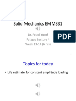 Solid Mechanics EMM331 Fatigue Lecture4