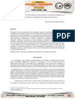 Influencia Del Uso Del WhatsApp Como Mejoramiento y Participación Pedagógica en El Proceso de Enseñanza Aprendizaje en La Educación Universitaria