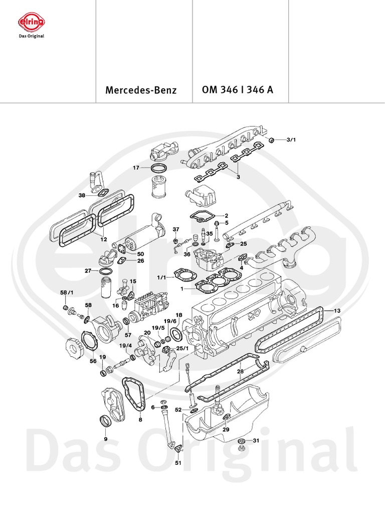 Mercedes OM 346 Engine Parts List | PDF