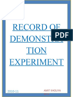 Record of Demonstra Tion Experiment: Amit Kholiya Xii A