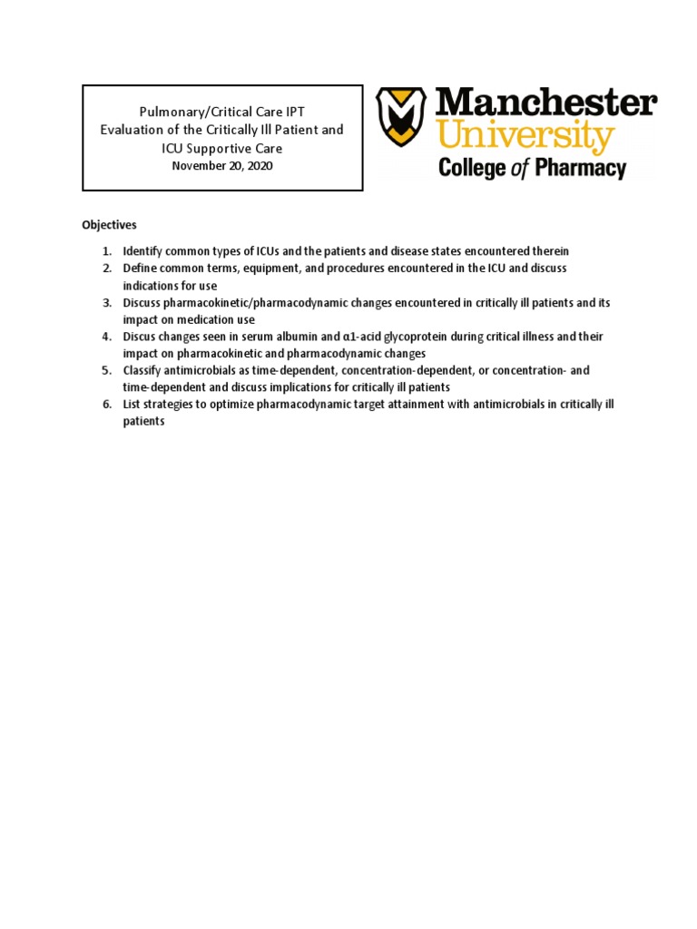 ICU Patient Evaluation and Care Guide | PDF | Intensive Care Unit ...