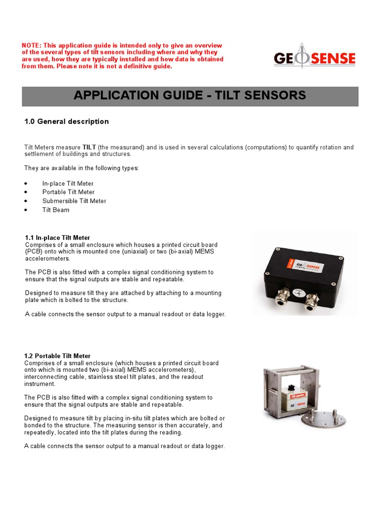 Types and Applications of Tilt Meters | PDF | Sine ...