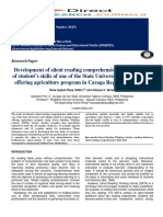 Development of Silent Reading Comprehension Test: Analysis of Student's Skills of One of The State Universities and Colleges Offering Agriculture Program in Caraga Region, Philippines