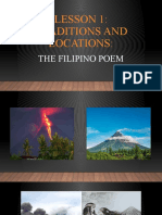 Lesson 1: Traditions and Locations:: The Filipino Poem